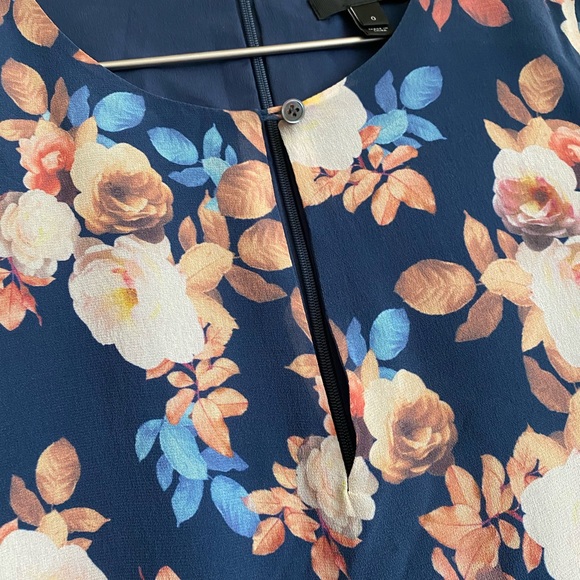 J. Crew Blue Antique Floral Silk Dress - Picture 3 of 6